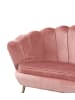 SalesFever Muschelsofa 2-Sitzer elegant Beine Chrom goldfarben und Samtbezug in Rose