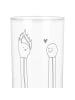 Mr. & Mrs. Panda Longdrinkglas Streichhölzer mit Spruch in Transparent