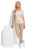 GOLDNER Streifenshirt aus softer Baumwollmischung in beige / weiß / geringelt