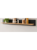 Furn.Design Wandboard grau, Eiche Wotan, Landhaus 150 cm, Wandregal mit breitem Regalboden