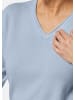 GOLDNER Basicpullover mit V-Ausschnitt in hellblau