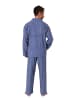 NORMANN Flanell Pyjama Schlafanzug zum durchknöpfen - 70113 in blau