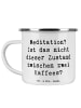 Mr. & Mrs. Panda Campingtasse Spruch Innere Ruhe Kaffee mit Spruch in Weiß