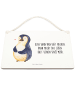 Mr. & Mrs. Panda Deko Schild Pinguin Diät mit Spruch in Weiß