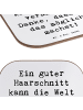 Mr. & Mrs. Panda Flaschenuntersetzer Spruch Friseur Wunder mit S... in Weiß