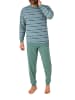 NORMANN Langarm Schlafanzug Pyjama Bündchen Streifen - 86168 in blau