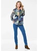 GOLDNER Kurzgröße:  Hemdbluse Patchworkbluse mit Allover-Druck in marine / gemustert