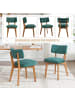ABRIHOME Esszimmerstühle 2er Set Mid-Century Stil in Grün, 54.5x47x77 cm