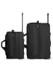 Redolz Duffle Essentials 2-Rollen Reisetasche Set 2 tlg. M+L mit Dehnfalte in black