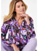 GOLDNER Kurzgröße:  Printbluse mit Allover-Druck in lila / gemustert