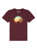 wat? Apparel T-Shirt Pluto Retro Sunset in Weinrot