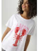 Aniston CASUAL T-Shirt in weiß-rot-rosa-dunkelrot