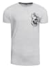 Rusty Neal Rundhals T-Shirt Basic mit Prints in Grau