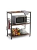 relaxdays Küchenrollwagen in Braun/ Schwarz - (B)80x (H)89 x (T)40 cm