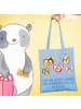 Mr. & Mrs. Panda Shopping Tasche Trennung von den Eltern mit Spruch in Sky Blue