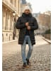 SOULSTAR Parka - mit Kapuze als Winterjacke - Langer Steppmantel in Black