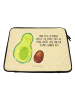 Mr. & Mrs. Panda Laptop Case Avocado Kern rollt mit Spruch in Gelb Pastell