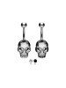 PIERCINGLINE Bauchnabelpiercing Chirurgenstahl "Kristall Totenkopf" in Schwarz / Weiß