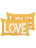 Beliani 2er-Set Dekokissen LOVE in Gelb