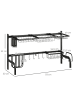 HOMCOM Abtropfgestell in Schwarz 93L x 30B x 52H cm