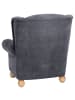 58 aufm Kessel OHRENBACKENSESSEL Kasha Bezug Veloursstoff Buche natur / anthrazit