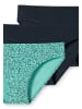 Schiesser Slip Teens Girls 95/5 Organic Cotton in Mint/Dunkelblau