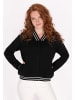 DreiMaster Maritim Damen Cardigan in Schwarz Weiss Streifen