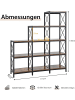 COSTWAY Bücherregal mit 5 Ebenen in Braun