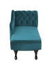 Beliani Chaiselongue NIMES in Blau/Braun - (W) 169 x (H) 79 x (L) 65 cm