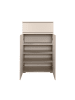 CALICOSY Schuhschrank ELVA in Beige - (W)80  x (H)131  x (L)40 cm