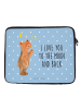 Mr. & Mrs. Panda Laptop Tasche Verliebter Bär mit Spruch in Blau Pastell