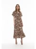 faina Damen Kleid - Zebraprint in Braun Weiss