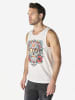 KOROSHI Herren baumwolle print tanktop in weiß