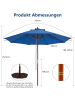 COSTWAY Sonnenschirm 260 cm in Blau