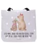 Mr. & Mrs. Panda Shopper Tasche Bär Kind mit Spruch in Grau Pastell