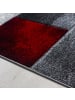 KADIMA DESIGN Teppich Kurzflor Karo Look Polypropylen Wohnzimmer in Rot