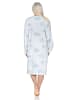 NORMANN Langarm Nachthemd klassische Design Knopfleiste am Hals - 87414 in hellblau1