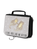 Mr. & Mrs. Panda Kosmetiktasche Otter Hände halten mit Spruch in Grau Pastell
