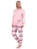 NORMANN Pyjama Bündchen und gestreifter Hose - 69186 in rosa