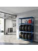 relaxdays Reifenregal in Blau - (B)110 x (H)180 x (T)40 cm