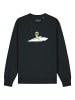 wat? Apparel Sweatshirt Alien on a paper plane in Schwarz