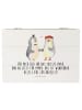 Mr. & Mrs. Panda Schatulle Hochzeit Pinguin mit Spruch in Weiß