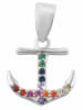 Adeliás Damen Anhänger Anker aus 925 Silber mit Zirkonia in silber