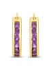 Rafaela Donata Creolen aus Sterling Silber mit Amethyst in gelbgold