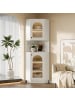ABRIHOME Badschrank in Weiß 45x45x166,5 cm mit Lichtleiste Eckschrank