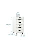 relaxdays Rollcontainer in Weiß - (B)40 x (H)78 x (T)40 cm