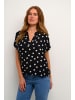 Kaffe Kurzarm-Bluse KAano Regular fit in Black/Turtledove Dot
