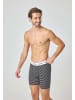 SNOCKS Lange Boxershorts in Schwarz (Streifen)
