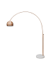 SalesFever Bogenlampe dimmbar höhenverstellbar mit Marmor-Fuß und Lampenschirm in Kupfer