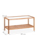 relaxdays Beistelltisch in Natur - (B)80 x (H)40 x (T)40 cm
